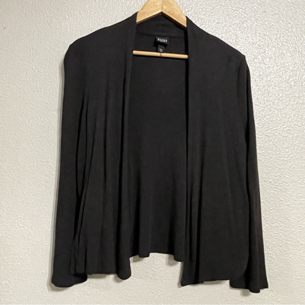 Eileen Fisher Cardigan Sweater Petite Size PM Brown Open Front 100% Viscose - Picture 4 of 14